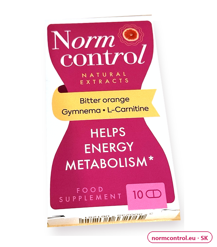 Normcontrol – bielo-ružová krabička, 10 kapsúl, výživový doplnok (Bitter orange, Gymnema, L-Carnitine)